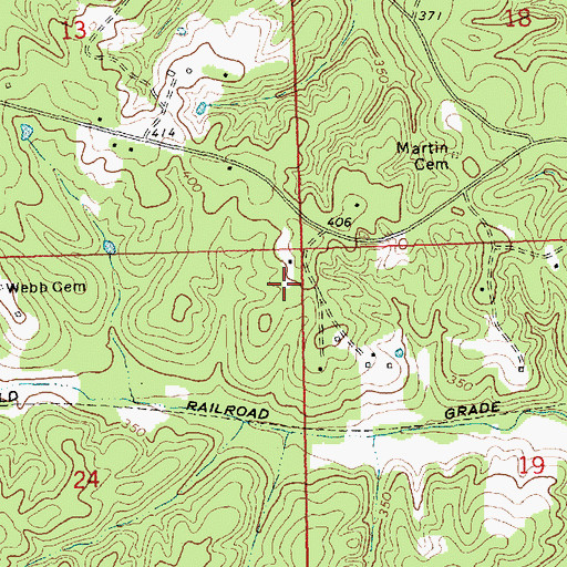 Topographic Map of Martins School (historical), MS