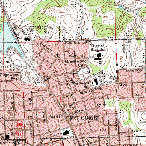 Topographic Map of Mount Herman Missionary Baptist Church, MS