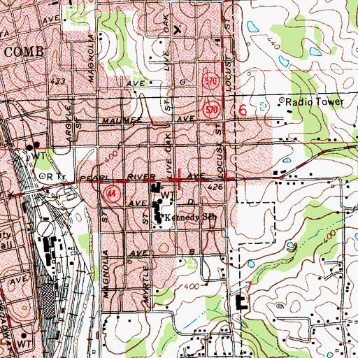 Topographic Map of Pearl River United Methodist Church, MS