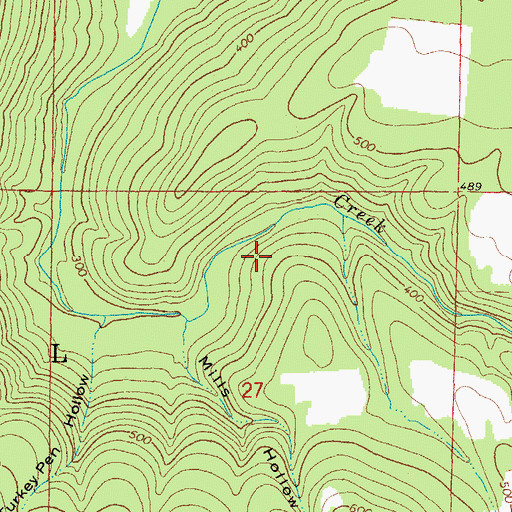 Topographic Map of Township of Hill, AR