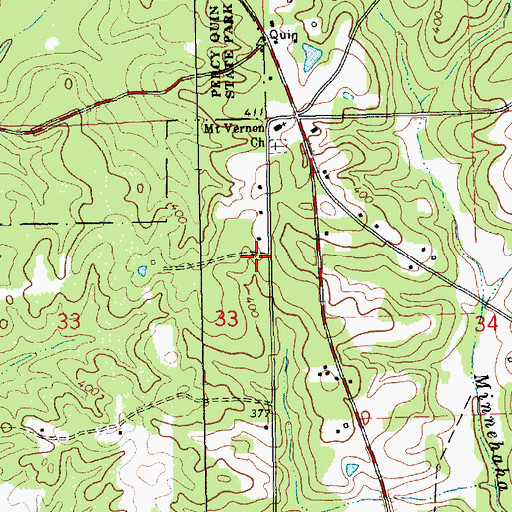 Topographic Map of Pleasant Valley School (historical), MS