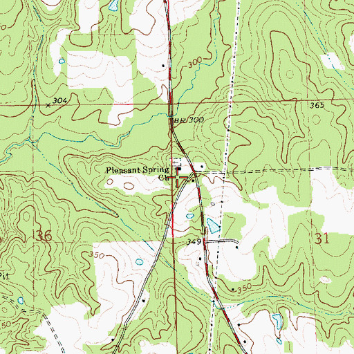Topographic Map of Prescot School (historical), MS