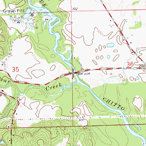 Topographic Map of Quinns Bridge, MS