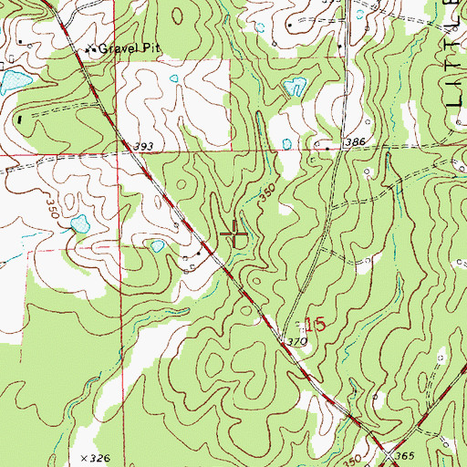 Topographic Map of Roseborough Church (historical), MS