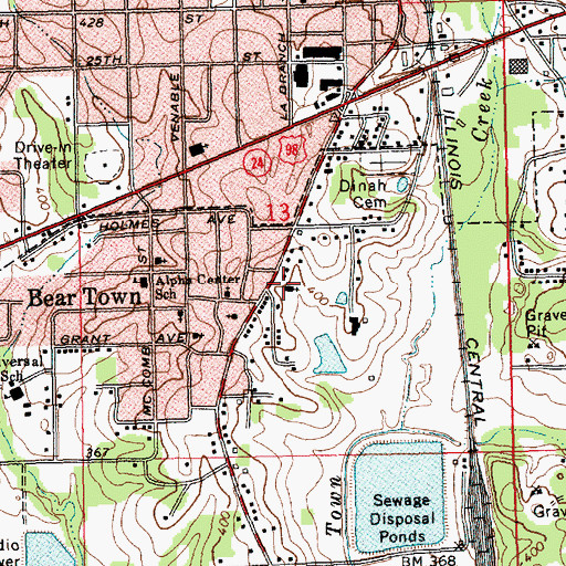 Topographic Map of Saint Mary Freewill Baptist Church Number One, MS