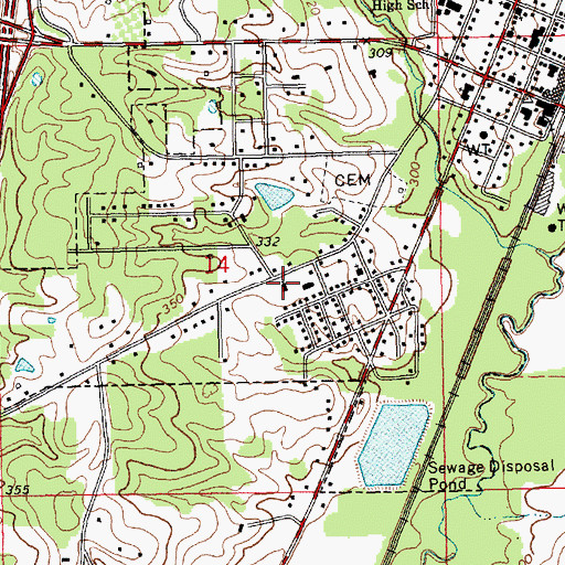 Topographic Map of Sherman Missionary Baptist Church, MS