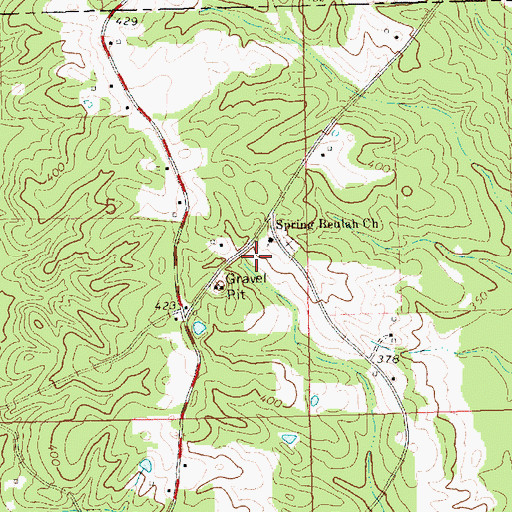 Topographic Map of Spring Leaf School (historical), MS