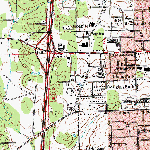 Topographic Map of Trinity Lutheran Church, MS