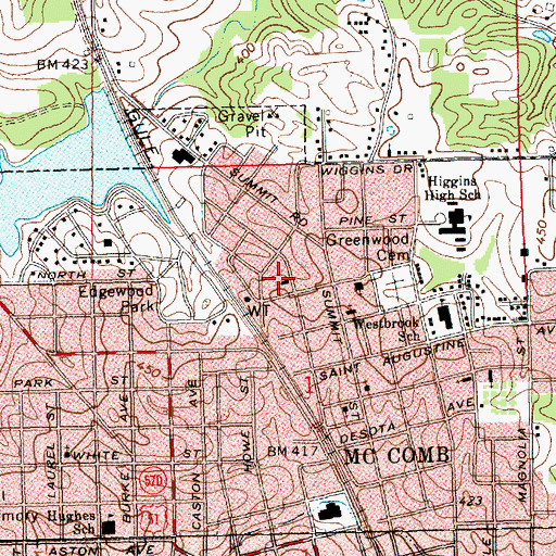 Topographic Map of Walker Chapel Freewill Baptist Church, MS