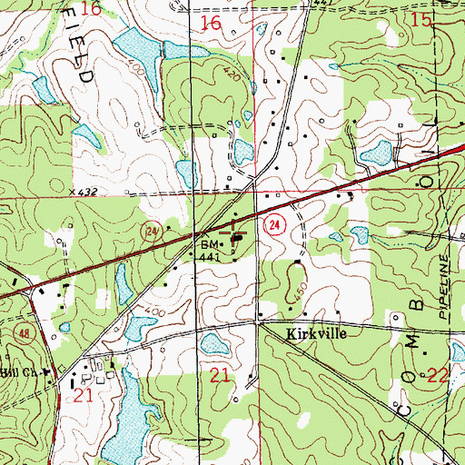 Topographic Map of West McComb Baptist Church, MS