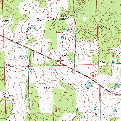 Topographic Map of Yale College (historical), MS