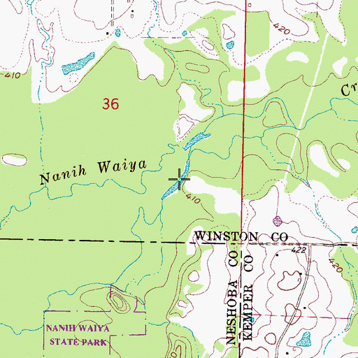 Topographic Map of Humphreys Lake, MS