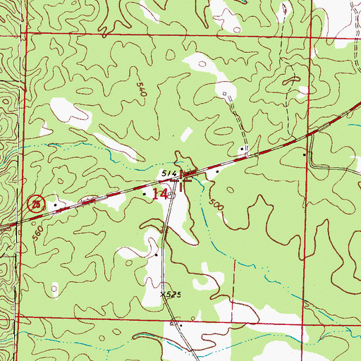 Topographic Map of Smallwoods School (historical), MS