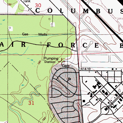 Topographic Map of Andrews Chapel (historical), MS