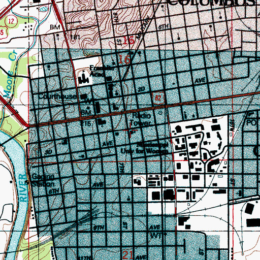 Topographic Map of Annunciation Catholic Church, MS