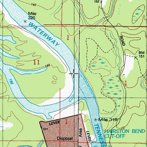 Topographic Map of Bar Number 1, MS
