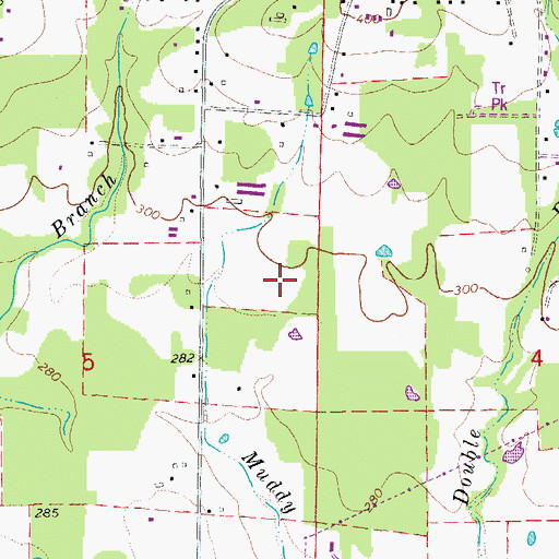 Topographic Map of Township of McHue, AR