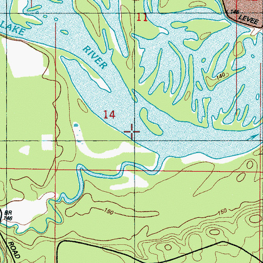 Topographic Map of Bar Number 14, MS