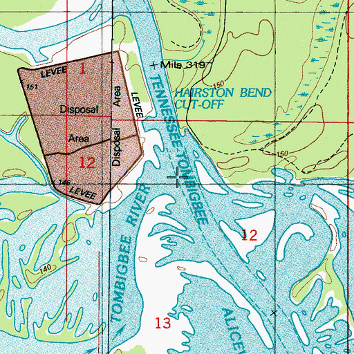 Topographic Map of Bar Number 16, MS