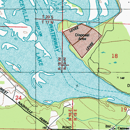 Topographic Map of Bar Number 18, MS