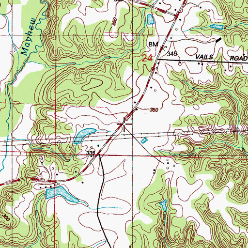 Topographic Map of Baxters Store (historical), MS