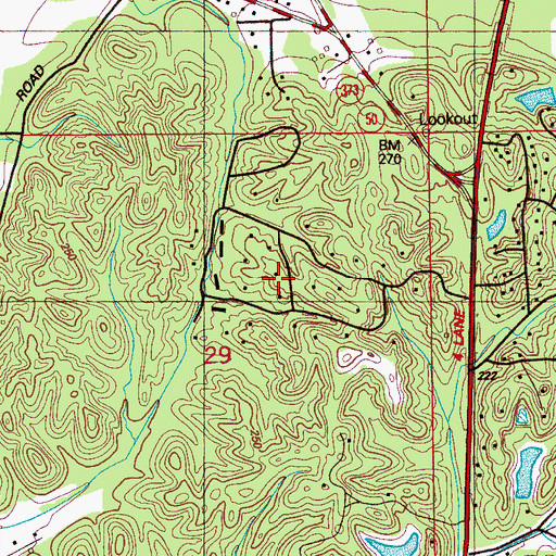 Topographic Map of Bent Tree Plantation, MS