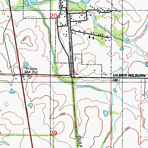 Topographic Map of Bush Crossing, MS