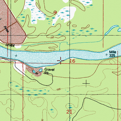 Topographic Map of Butlers Bar, MS