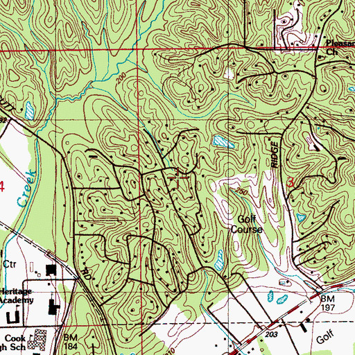 Topographic Map of Cady Hills, MS