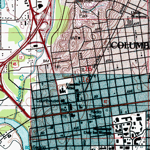 Topographic Map of Camelia Place, MS