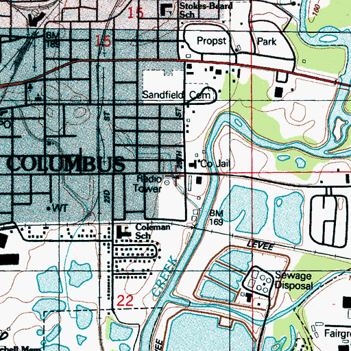 Topographic Map of Canaan Baptist Church, MS