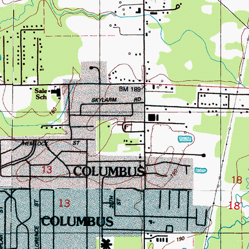 Topographic Map of Canaan Baptist Church, MS