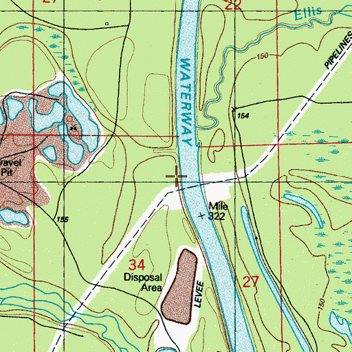 Topographic Map of Charter Landing, MS