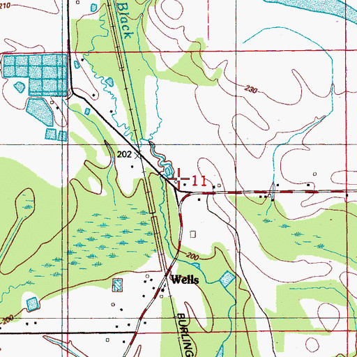 Topographic Map of Cherokee School (historical), MS