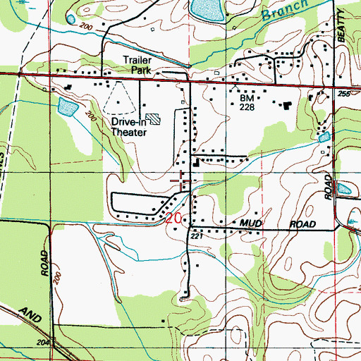 Topographic Map of Chism Subdivision, MS