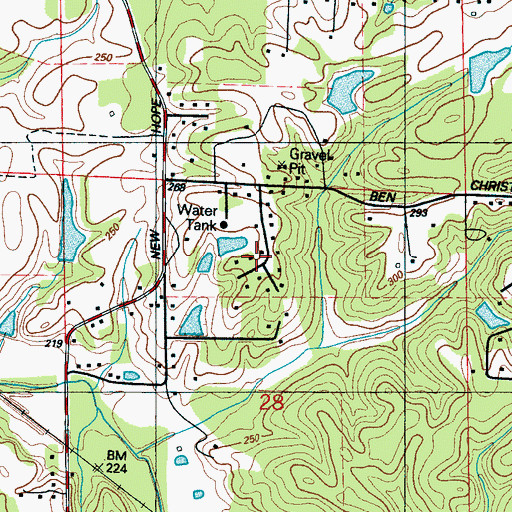 Topographic Map of Christopher Hills, MS