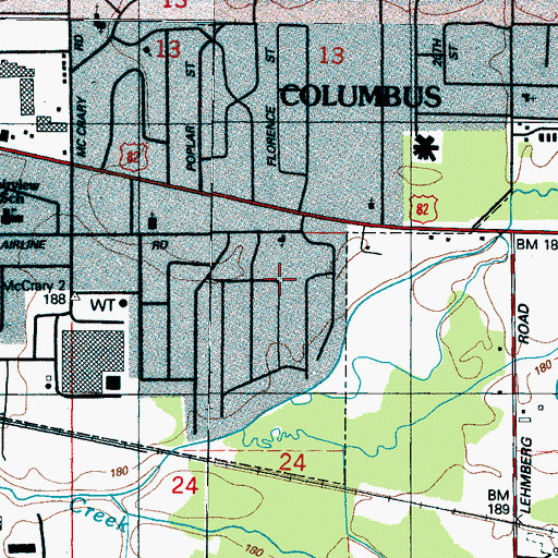 Topographic Map of The Church of Jesus Christ of Latter Day Saints, MS