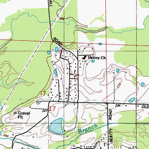 Topographic Map of Coles Subdivision, MS