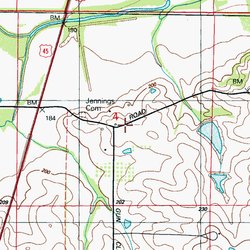Topographic Map of Colier Hardy Quarters (historical), MS