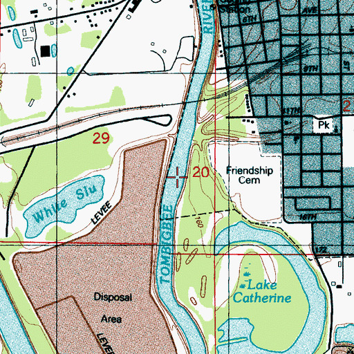 Topographic Map of Columbus Island (historical), MS