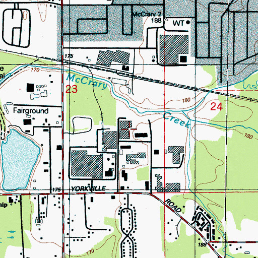 Topographic Map of Columbus-Lowndes Industrial Park South, MS