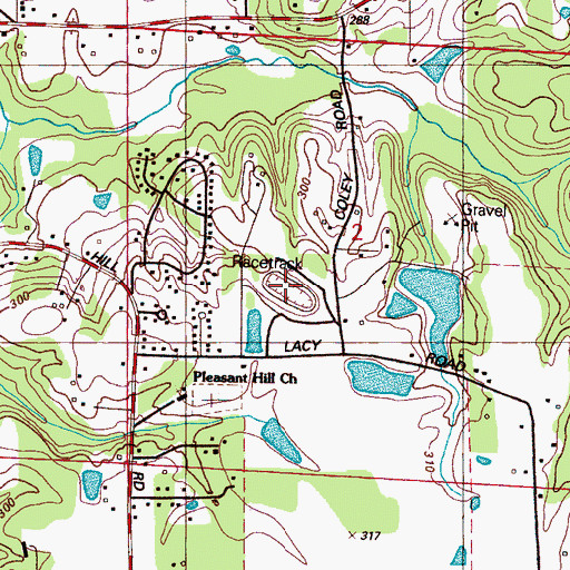 Topographic Map of Columbus Raceway, MS