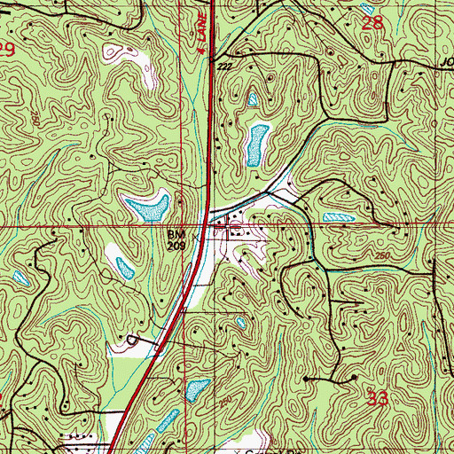 Topographic Map of Cresent Estates, MS