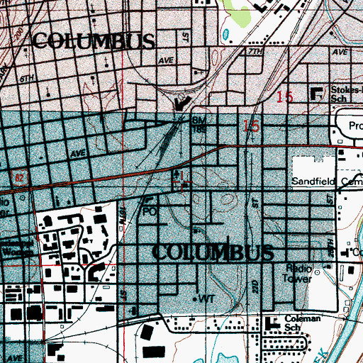 Topographic Map of East End Baptist Church, MS
