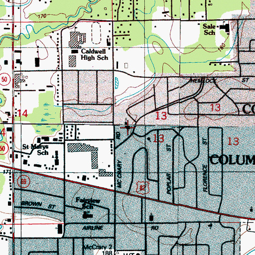Topographic Map of Episcopal Church of the Good Shepherd, MS