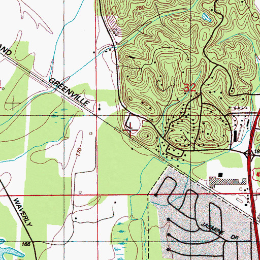 Topographic Map of Evangel Assembly of God Church, MS