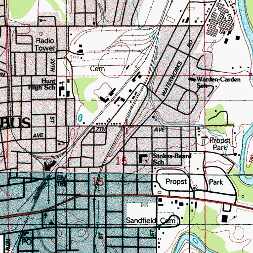 Topographic Map of Faith Temple Church of God in Christ, MS