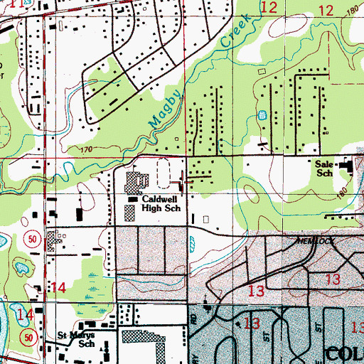 Topographic Map of First Christian Church, MS