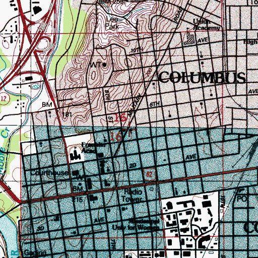 Topographic Map of First Church of the Nazarene, MS