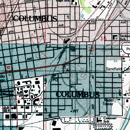 Topographic Map of First Freewill Baptist Church, MS